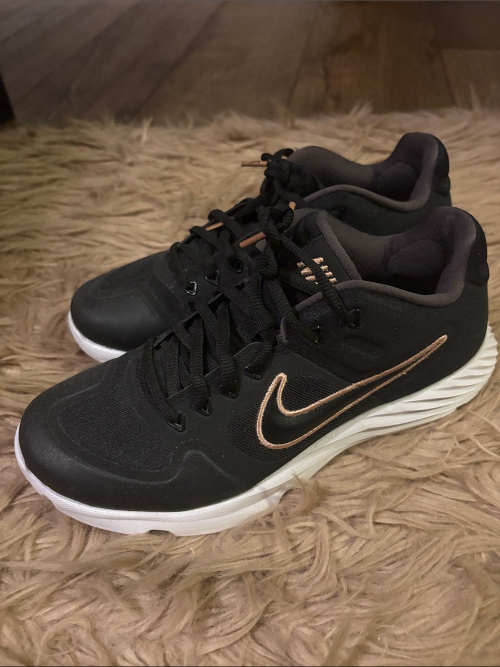 Nike Black and Rose Gold Golf Sneakers
